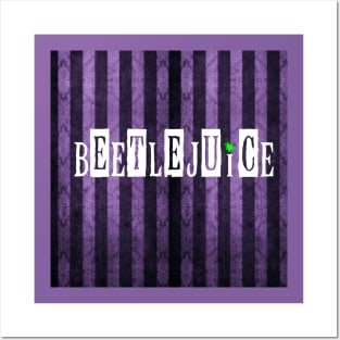 Beetlejuice Purple and Black Lace Facemask Posters and Art